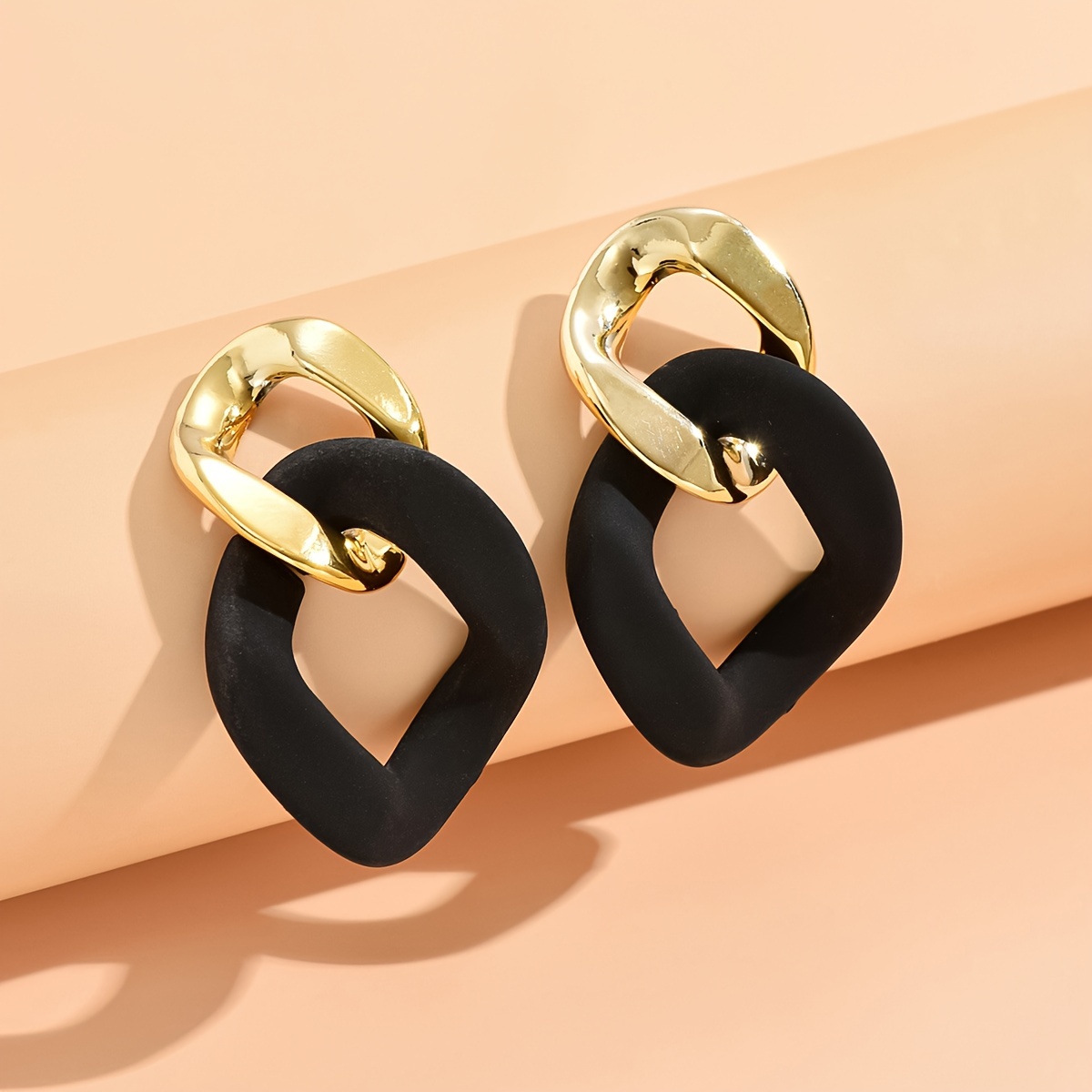 Acrylic Exaggerated Geometric Earrings, 2pcs Set